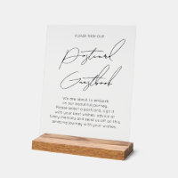 Typography postcard guest book wedding acrylic