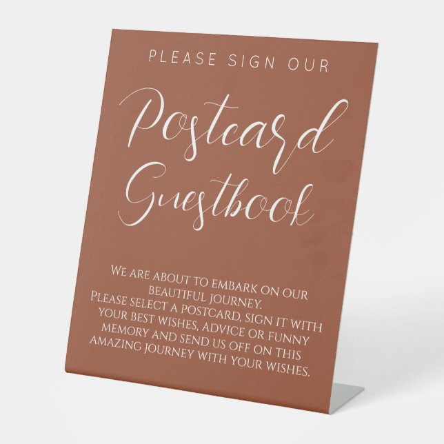  Typography postcard guest book wedding sign (Front)