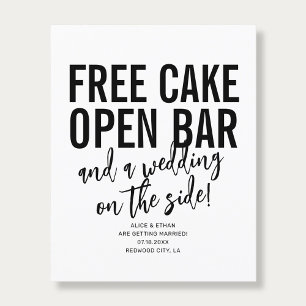 Typography QR Code Free Cake Wedding Save The Date Flyer