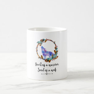 Typography Quote with a Watercolor Wolf Boho Style Coffee Mug