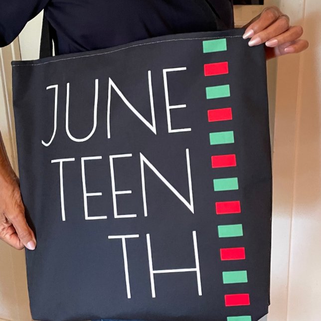 Typography Red Black Green Juneteenth  Tote Bag (Creator Uploaded)