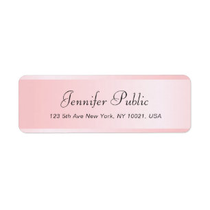 Typography Rose Gold Template Return Address Label