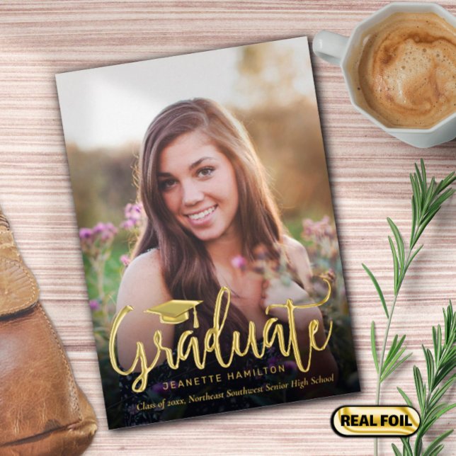 Typography Script Front/Back Photo Graduation (Creator Uploaded)