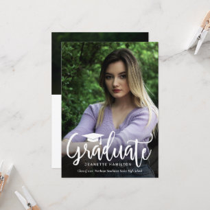 Typography Script Front/Back Photo Graduation Invitation