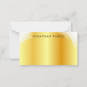 Typography Script Monogrammed Elegant Faux Gold Card