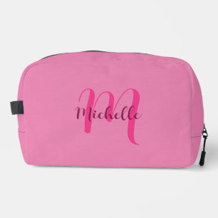 Typography Script Name Template Cute Elegant Pink Dopp Kit