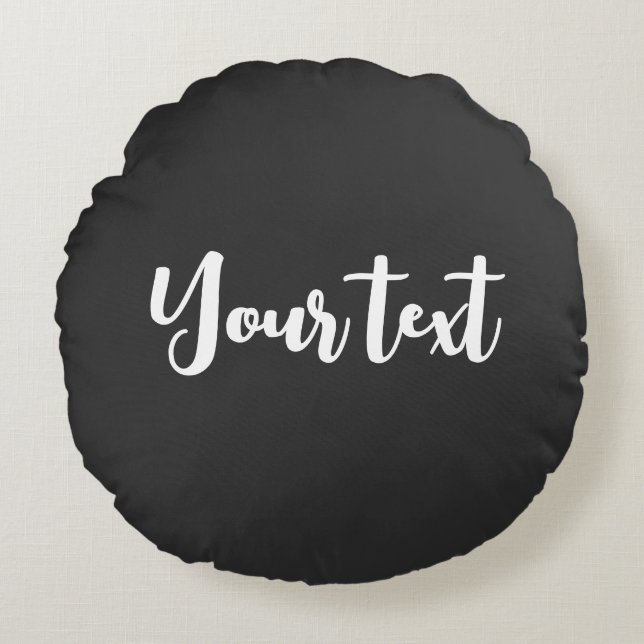 Typography Script Text Template Modern Elegant Round Cushion (Front)