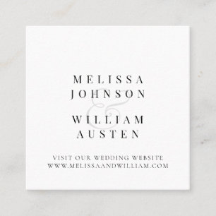 Typography Script Wedding Website Insert Card
