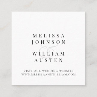 Typography Script Wedding Website Insert Card