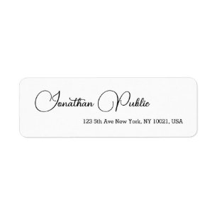 Typography Simple Template Elegant Return Address Label