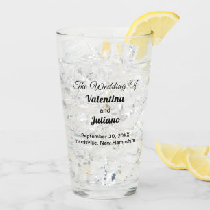 Typography Style Wedding Glass Cup
