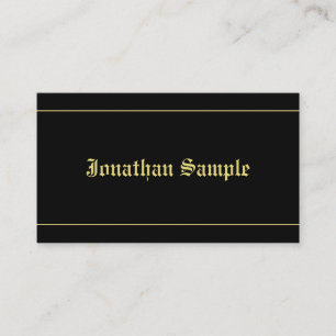Typography Template Vintage Old Font Black Gold Business Card