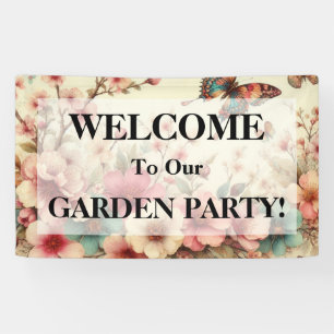 Typography text floral cherry blossom watercolor banner