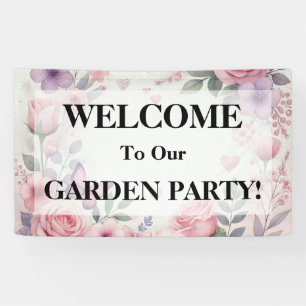 Typography text floral hearts romantic watercolor  banner