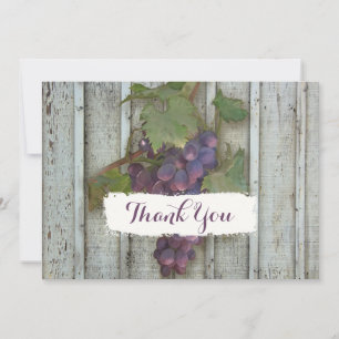 Typography Thank You Notes Rustic Wine Vineyard