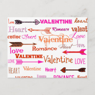 Typography Valentine's Day Holiday Postcard