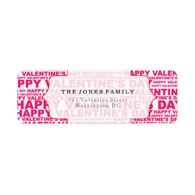 Typography Valentine's Day Return Address Label (Front)