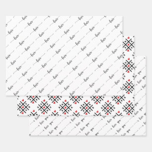 Typography Valentine's Day Wrapping Paper Sheet