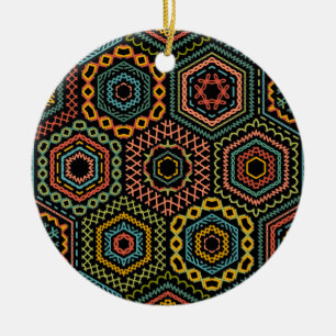 Typography, Vintage Style, Retro Vibe, Watercolor, Ceramic Ornament