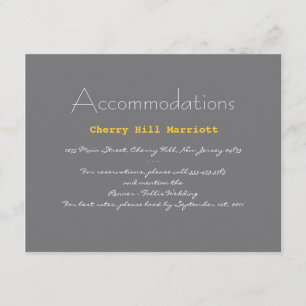 Typography Wedding Insert in Grey and Yellow