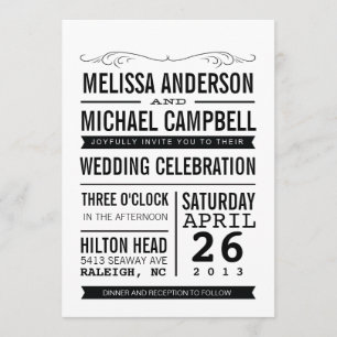 Typography Wedding Invitation