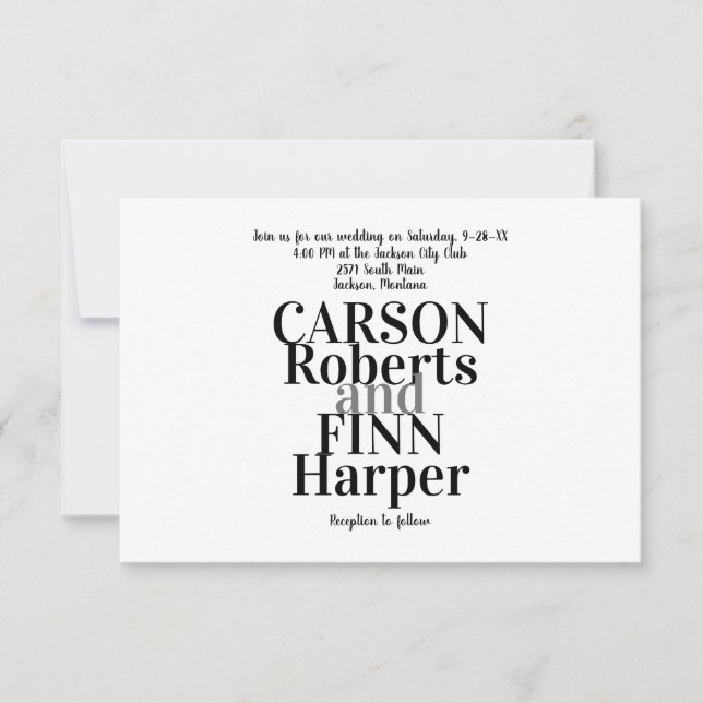 Typography Wedding Invitation Eat, Drink, Be... (Front)