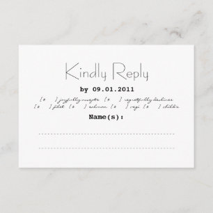 Typography Wedding Invitation RSVP