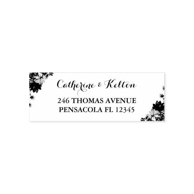 Typography Wedding Return Address Self-inking Stamp (Design)