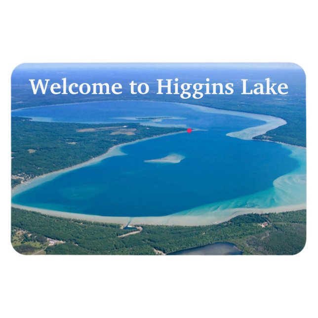 Typography Welcome to Higgins Lake Magnet (Horizontal)