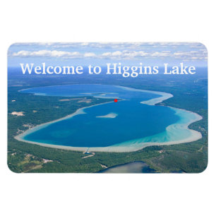 Typography Welcome to Higgins Lake Magnet