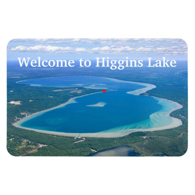 Typography Welcome to Higgins Lake Magnet (Horizontal)