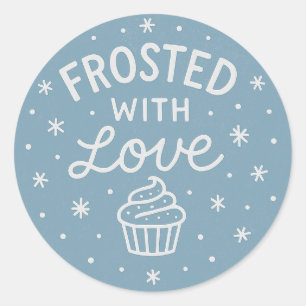 Typography Whimsical Hand-Drawn Cupcake Doodle Classic Round Sticker