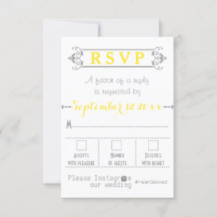Typography with Instagram hashtag wedding RSVP