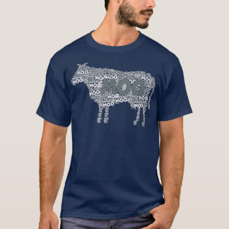 Typography Word Art Cow Gardening Cow Moo T-Shirt