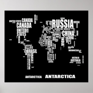 Typography World Map Poster