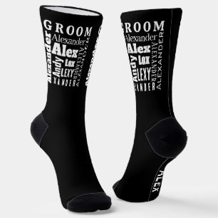 Typography Your Name or Quote Groom's Socks