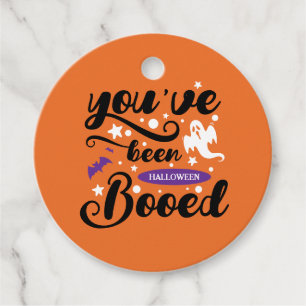 Typography You've Been Booed Halloween Ghost Favour Tags