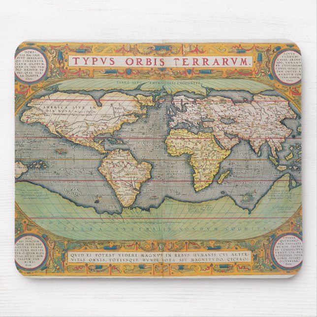 Typus Orbis Terrarum, map of the world Mouse Pad (Front)