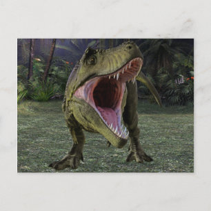 Tyrannosaurs Dinosaur Jungle Scene Postcard
