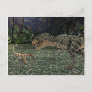 Tyrannosaurs Dinosaur Landscape Scene Postcard