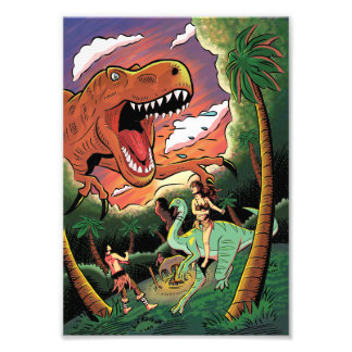 Tyrannosaurus attack photo print