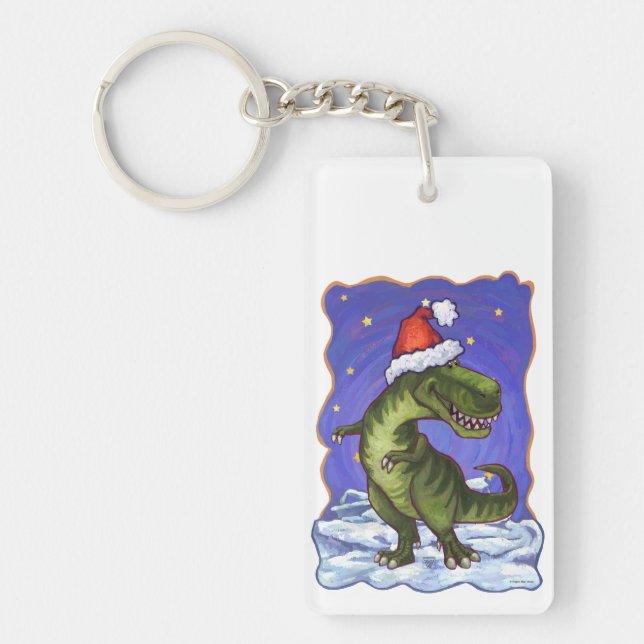 Tyrannosaurus Christmas Key Ring (Front)