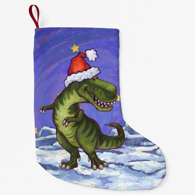 Tyrannosaurus Christmas Small Christmas Stocking (Front)