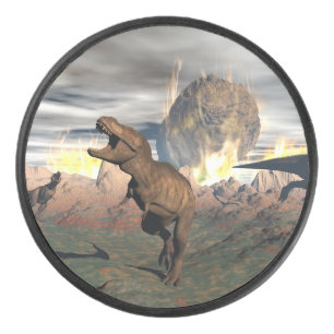 Tyrannosaurus dinosaur exctinction - 3D render Hockey Puck