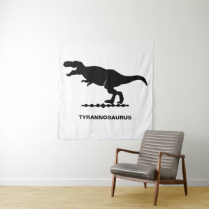 Tyrannosaurus Dinosaur Silhouette Tapestry