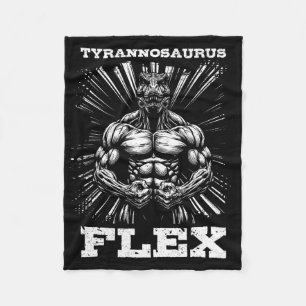 Tyrannosaurus Flex Strength Gym Funny Bodybuilding Fleece Blanket
