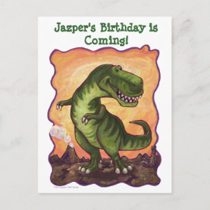Tyrannosaurus Party Centre Announcement Postcard