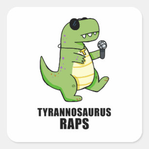 Tyrannosaurus Raps T-Rex Music Pun Sticker