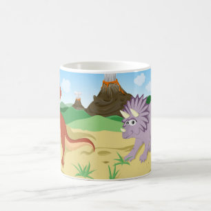 Tyrannosaurus Rex and Triceratops Coffee Mug