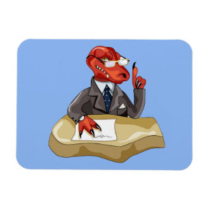 Tyrannosaurus Rex Boss Sitting At A Desk. 2 Magnet